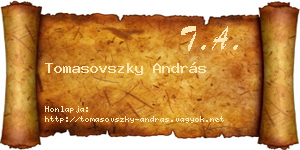 Tomasovszky András névjegykártya