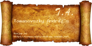 Tomasovszky András névjegykártya